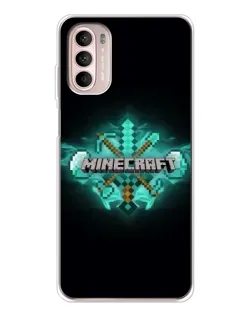 Чехол для Motorola MOTO G52 с картинкой «Minecraft Diamond лого»