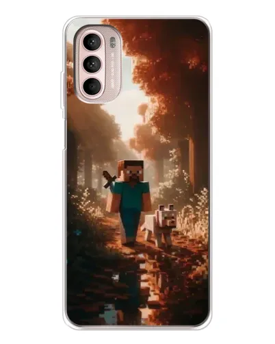 Чехол для Motorola MOTO G52 с картинкой «Стив в лесу» Чехол для Motorola MOTO G52 с картинкой «Стив в лесу»