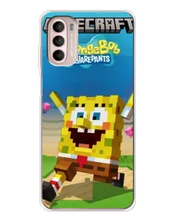 Чохол для Motorola MOTO G52 з картинкою «Губка Боб Minecraft»