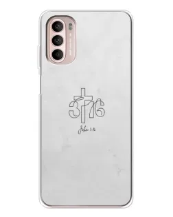 Чехол для Motorola MOTO G52 с картинкой «Иоанна 3:16 Крест»