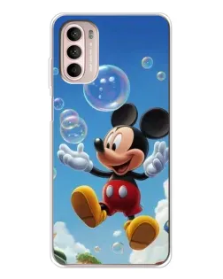 Чехол для Motorola MOTO G52 с картинкой «Mickey и мыльные пузыри»