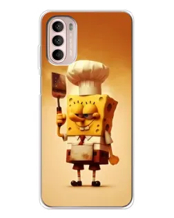Чехол для Motorola MOTO G52 с картинкой «Губка Боб повар»