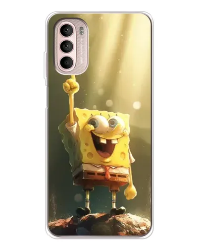 Чехол для Motorola MOTO G52 с картинкой «Сияющий Спанч Боб»