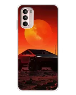 Чехол для Motorola MOTO G52 с картинкой «Cybertruck на Марсе»