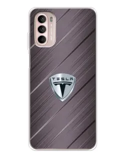 Чехол для Motorola MOTO G52 с картинкой «Металлическая текстура Tesla»