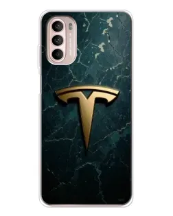 Чехол для Motorola MOTO G52 с картинкой «Мраморная Tesla Gold»