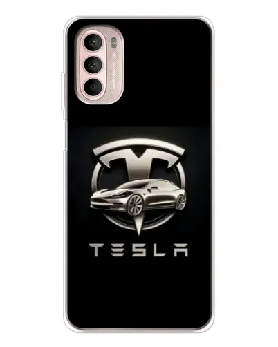 Чехол для Motorola MOTO G52 с картинкой «Tesla — серебристое авто» Чехол для Motorola MOTO G52 с картинкой «Tesla — серебристое авто»