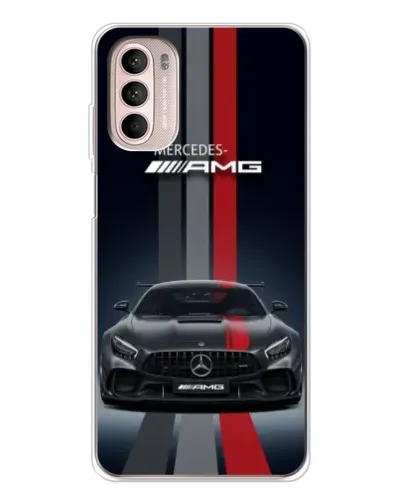 Чехол для Motorola MOTO G52 с картинкой «Mercedes — белый карбон»