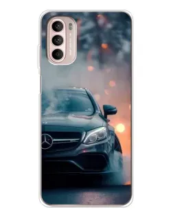 Чехол для Motorola MOTO G52 с картинкой «Mercedes — ночной город»