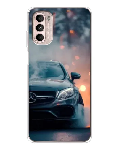 Чехол для Motorola MOTO G52 с картинкой «Mercedes — ночной город»