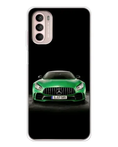 Чехол для Motorola MOTO G52 с картинкой «Mercedes — неоновый лого»
