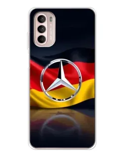 Чехол для Motorola MOTO G52 с картинкой «Mercedes — флаг Германии»