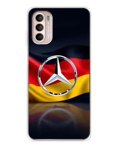 Чехол для Motorola MOTO G52 с картинкой «Mercedes — флаг Германии»