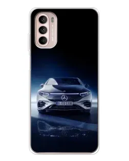 Чехол для Motorola MOTO G52 с картинкой «Ночной Mercedes EQ»
