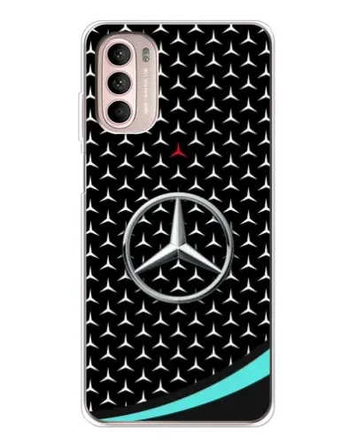 Чехол для Motorola MOTO G52 с картинкой «Mercedes — бирюзовый акцент»