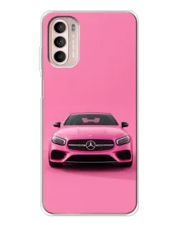 Чехол для Motorola MOTO G52 с картинкой «Розовый Mercedes AMG»