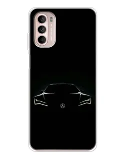 Чехол для Motorola MOTO G52 с картинкой «Mercedes — силуэт авто»