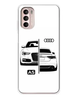 Чехол для Motorola MOTO G52 с картинкой «Audi — контрастный дизайн»