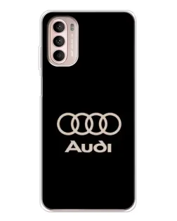 Чехол для Motorola MOTO G52 с картинкой «Audi — золотой логотип»