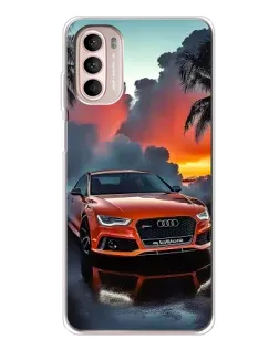 Чехол для Motorola MOTO G52 с картинкой «Audi — закат»