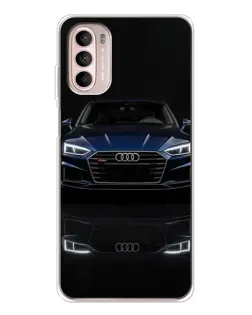 Чехол для Motorola MOTO G52 с картинкой «Audi — ночное отражение»