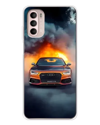 Чехол для Motorola MOTO G52 с картинкой «Audi в огненном дыму» Чехол для Motorola MOTO G52 с картинкой «Audi в огненном дыму»
