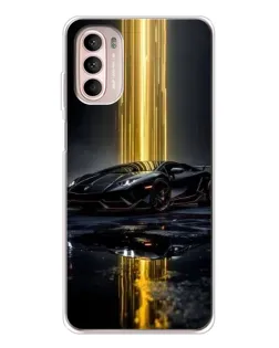 Чехол для Motorola MOTO G52 с картинкой «Ночной Lamborghini драйв»