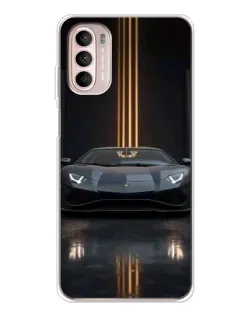 Чехол для Motorola MOTO G52 с картинкой «Lamborghini золотые линии»