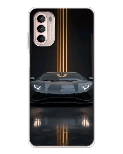 Чехол для Motorola MOTO G52 с картинкой «Lamborghini золотые линии»