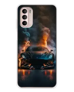 Чехол для Motorola MOTO G52 с картинкой «Lamborghini дымная эстетика»
