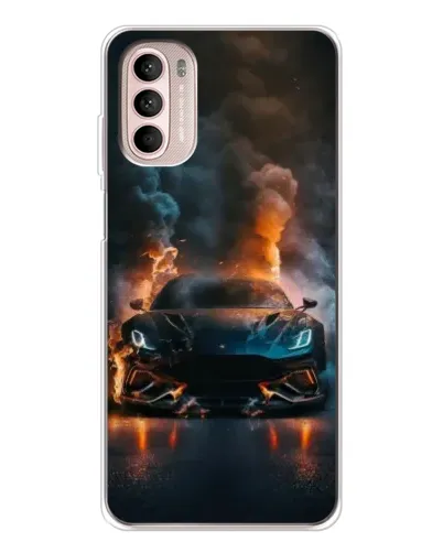 Чехол для Motorola MOTO G52 с картинкой «Lamborghini дымная эстетика»