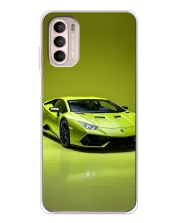 Чехол для Motorola MOTO G52 с картинкой «Салатовый Lamborghini Huracan»
