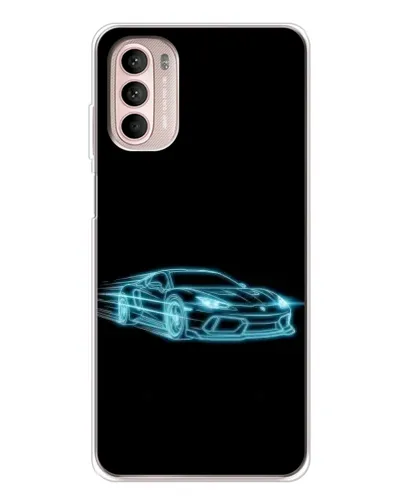 Чехол для Motorola MOTO G52 с картинкой «Неоновый контур Lamborghini»