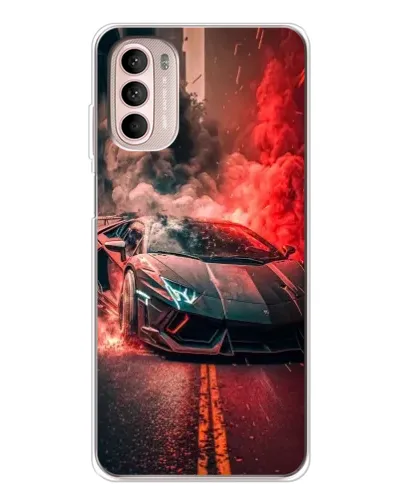 Чехол для Motorola MOTO G52 с картинкой «Lamborghini красный дым»