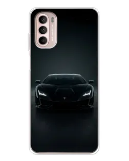 Чехол для Motorola MOTO G52 с картинкой «Черный Lamborghini Aventador»