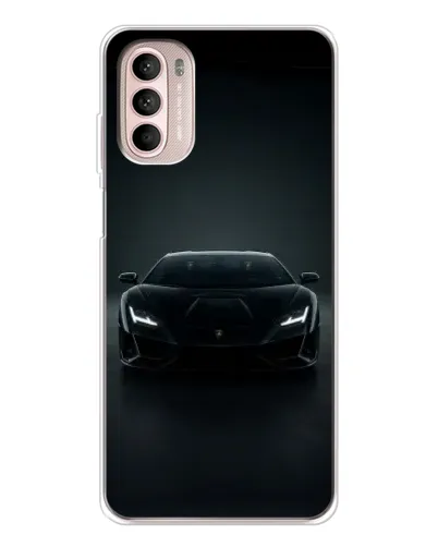 Чехол для Motorola MOTO G52 с картинкой «Черный Lamborghini Aventador»