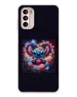 Чехол для Motorola MOTO G52 с картинкой «Stitch в цветах»
