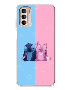 Чехол для Motorola MOTO G52 с картинкой «Stitch и Angel Love»