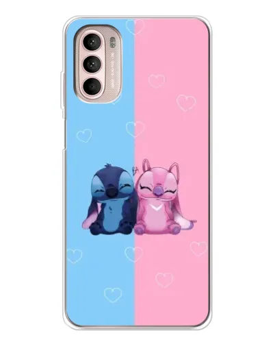 Чехол для Motorola MOTO G52 с картинкой «Stitch и Angel Love»