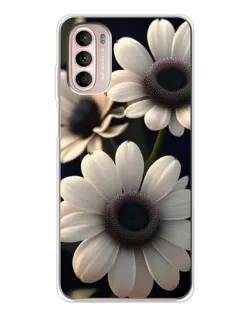 Чехол для Motorola MOTO G52 с картинкой «Белые маргаритки макро»
