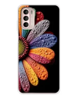 Чехол для Motorola MOTO G52 с картинкой «Радужный цветок»