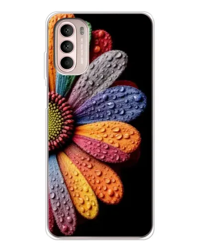 Чехол для Motorola MOTO G52 с картинкой «Радужный цветок»