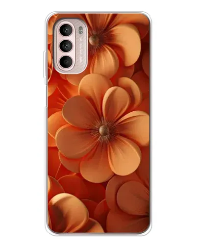 Чехол для Motorola MOTO G52 с картинкой «Оранжевый макро цветок»