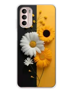 Чехол для Motorola MOTO G52 с картинкой «Подсолнух и ромашка»