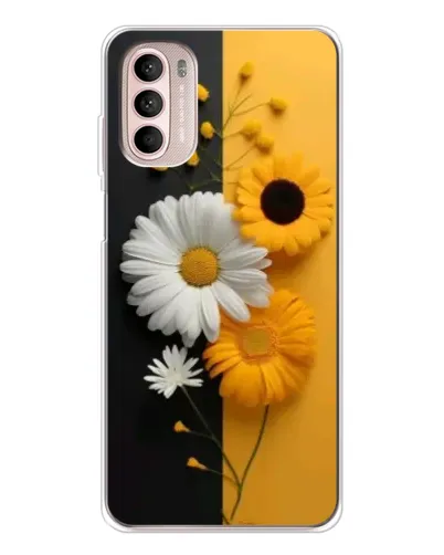 Чехол для Motorola MOTO G52 с картинкой «Подсолнух и ромашка»