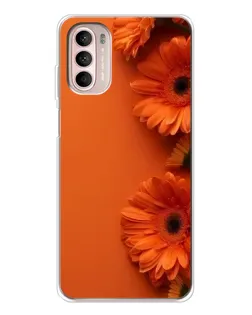 Чехол для Motorola MOTO G52 с картинкой «Оранжевые герберы»