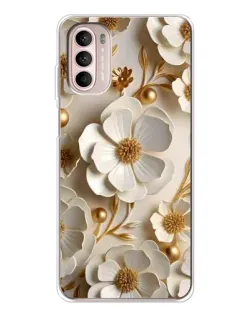 Чехол для Motorola MOTO G52 с картинкой «Белие бумажние  цвети»