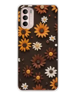 Чехол для Motorola MOTO G52 с картинкой «Узор из маленьких подсолнухов»