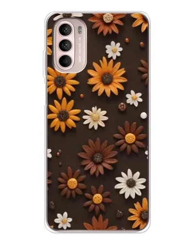 Чехол для Motorola MOTO G52 с картинкой «Узор из маленьких подсолнухов»