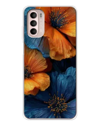 Чехол для Motorola MOTO G52 с картинкой «Яркая сине-оранжевая флора» Чехол для Motorola MOTO G52 с картинкой «Яркая сине-оранжевая флора»